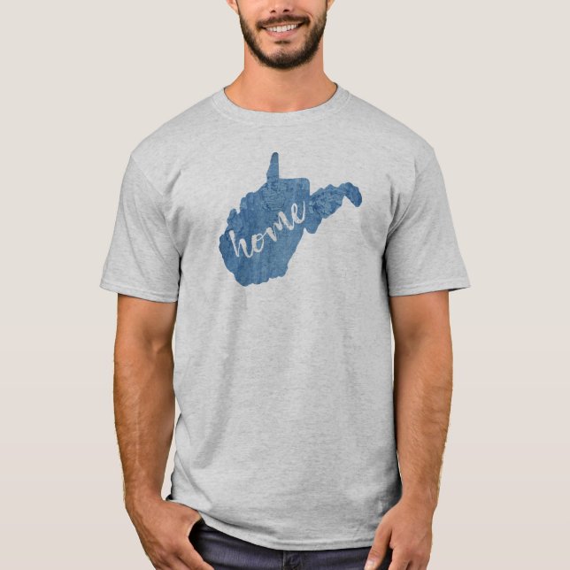Camiseta Hogar de West Virginia Grano de Madera (Anverso)