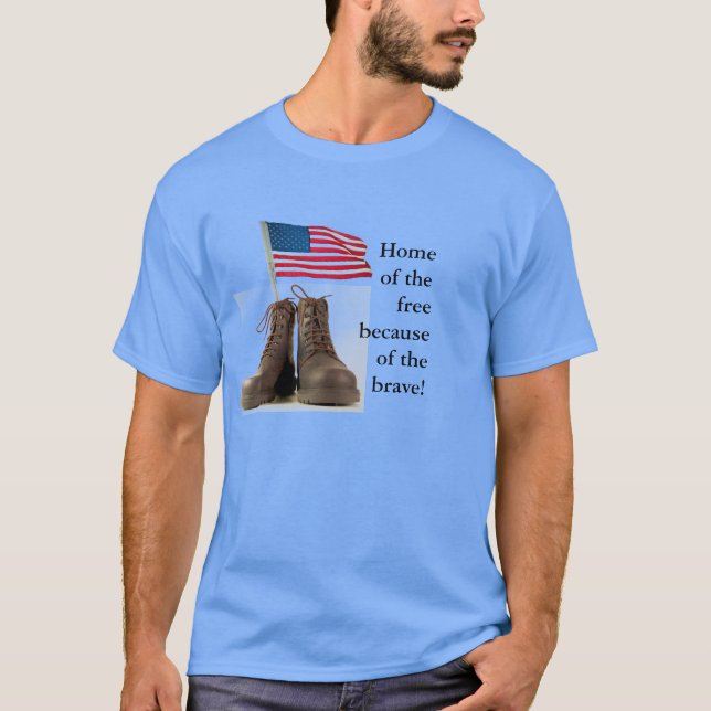Camiseta ¡Hogar del libre debido al valiente! (Anverso)