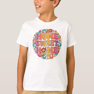 Camiseta Hogar dulce - Diseño de letras de burbujas retro