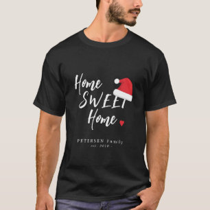 Camiseta Hogar dulce hogar en Navidad sombrero de Santa nom