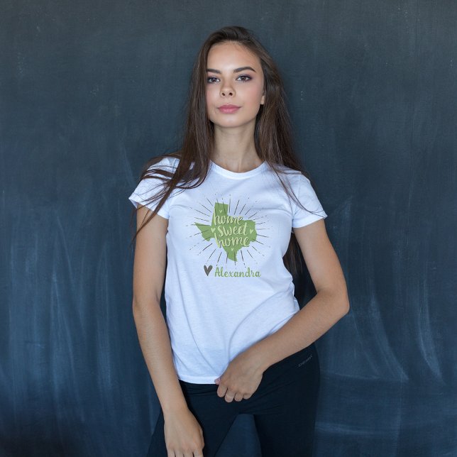 Camiseta Hogar Dulce Hogar Verde Salvia y Gris - Texas (Subido por el creador)