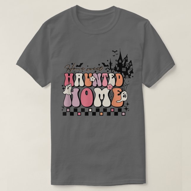 Camiseta Hogar dulce y embrujado Retro Groovy Hallowee (Diseño del anverso)