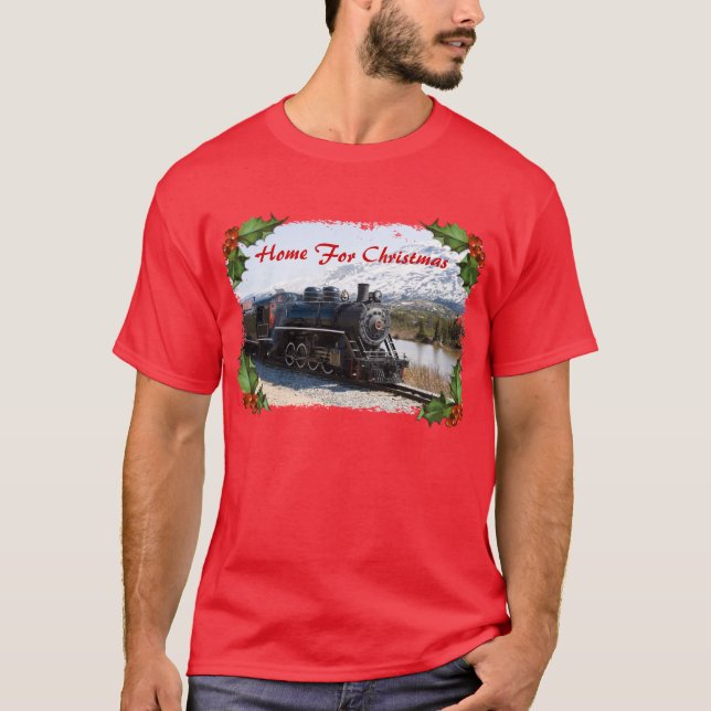 Camiseta Hogar en el tren para los Camisas de los Navidades (Anverso)