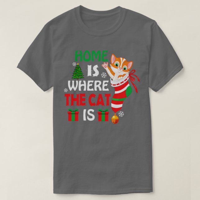 CAMISETA HOGAR ES DONDE ESTÁ EL GATO (Diseño del anverso)