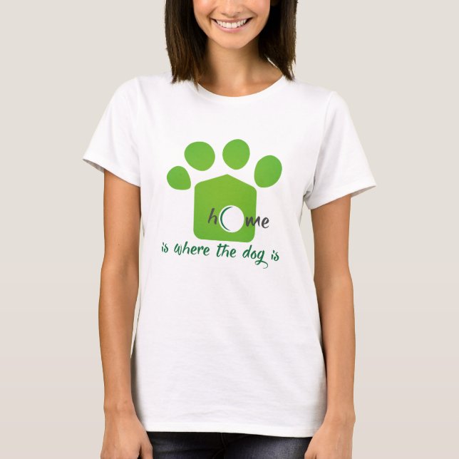Camiseta hogar es donde está el perro (Anverso)
