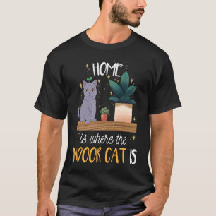 Camiseta Hogar Es Donde Está Mi Gato Indoor