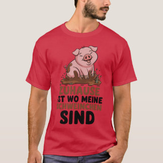 Camiseta Hogar Es Donde Están Mis Cerditos Granja Agrícola