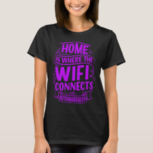 Camiseta Hogar es donde internet se conecta, diseño diverti