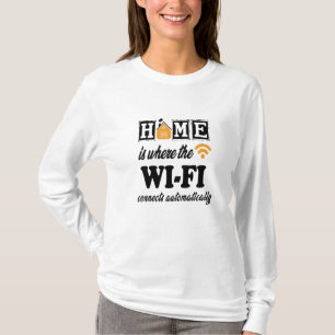 Camiseta Hogar es donde la conexión Wi-Fi se conecta automá