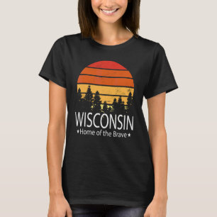 Camiseta Hogar Estatal De Wisconsin Del Valiente Amor De Wi