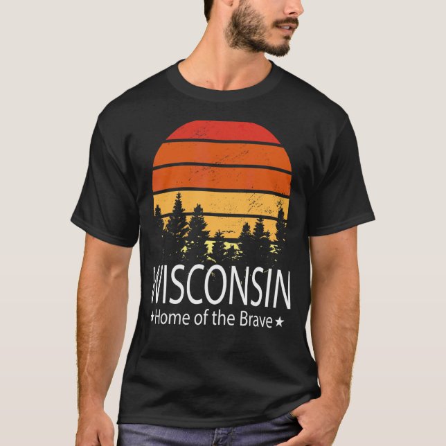 Camiseta Hogar Estatal De Wisconsin Del Valiente Amor De Wi (Anverso)