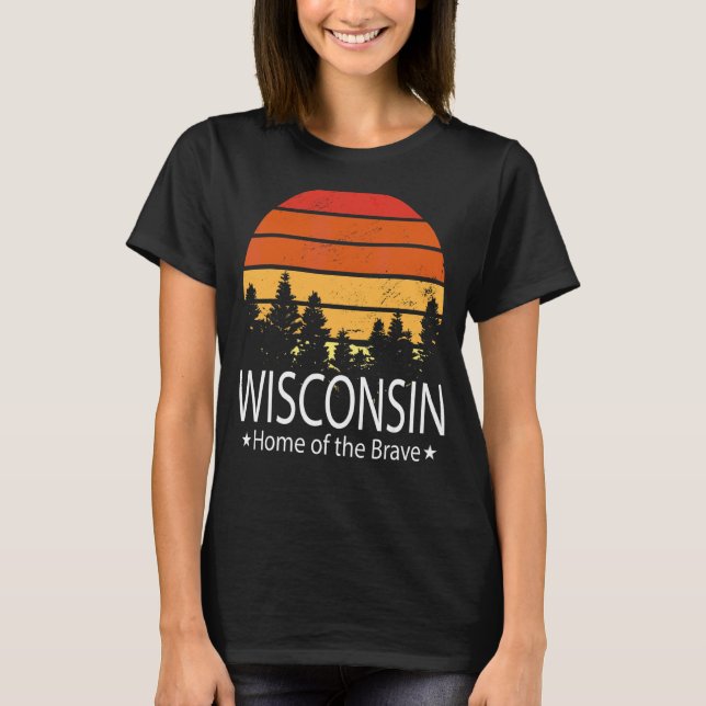 Camiseta Hogar Estatal De Wisconsin Del Valiente Amor De Wi (Anverso)