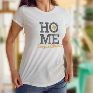 Camiseta HOGAR - Letras negritas y Texas forma amarillo gri