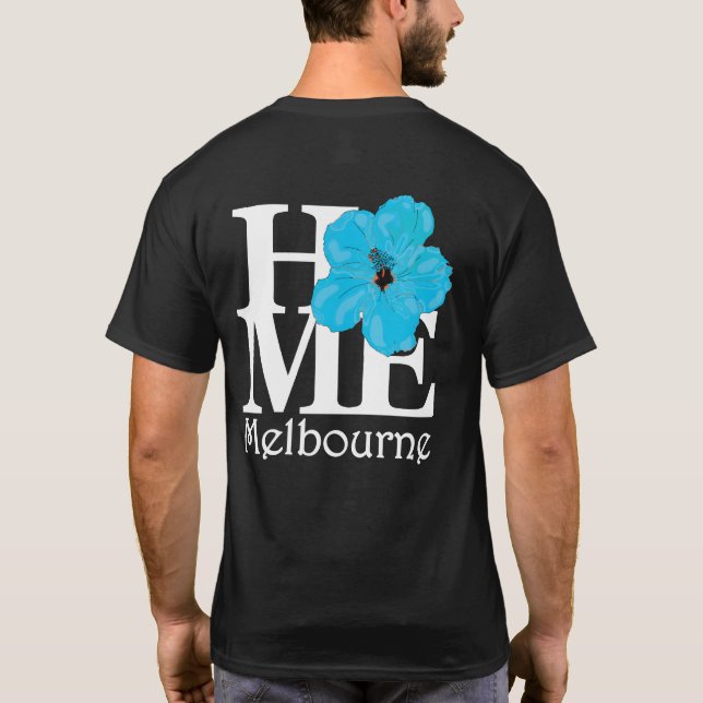 Camiseta HOGAR Melbourne Blue Hibiscus (impresión trasera) (Reverso)