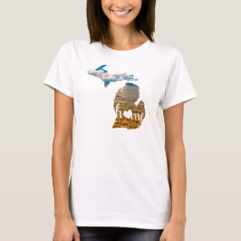 Camiseta Hogar Michigan Lake Filled Silhouette Heart