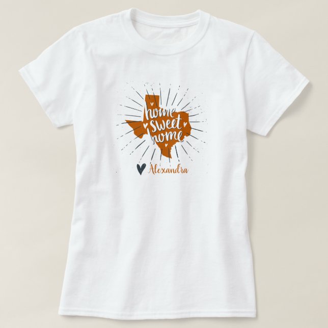 Camiseta Hogar Naranja quemado en Londres - Texas (Diseño del anverso)
