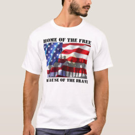 Camiseta Hogar Patriótico De Los Libres Debido A Los Valien