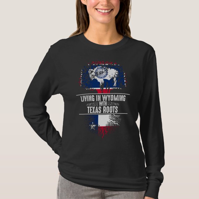 Camiseta Hogar Wyoming Texas Roots State Tree Flag Love (Anverso)