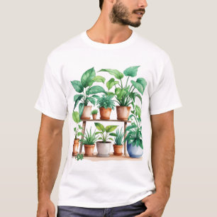 Camiseta Hogares - Planta interior verde exuberante