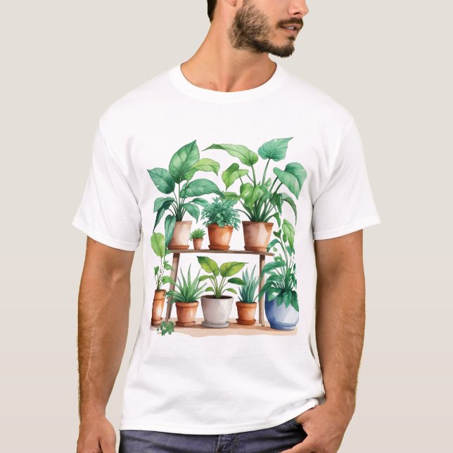 Camiseta Hogares - Planta interior verde exuberante (Anverso)