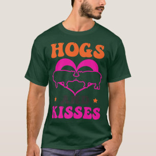 Camiseta Hogares Y Besos Diseño Cerdo Valentines Premium