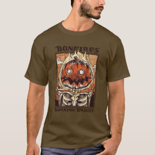 Camiseta Hogueras ardiendo Halloween brillante
