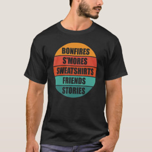 Camiseta Hogueras de Otoño Smores Amigos Historias Atardece