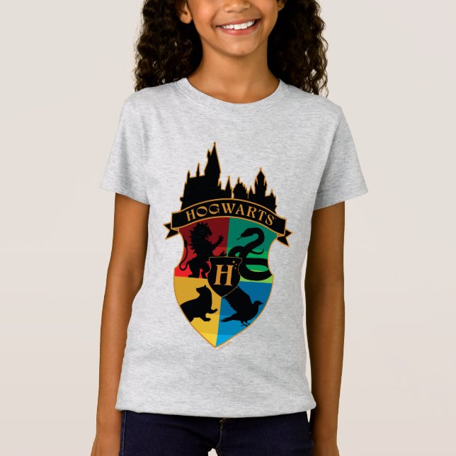 Camiseta HOGWARTS™ Castle Crest House Pride Badge (Anverso)