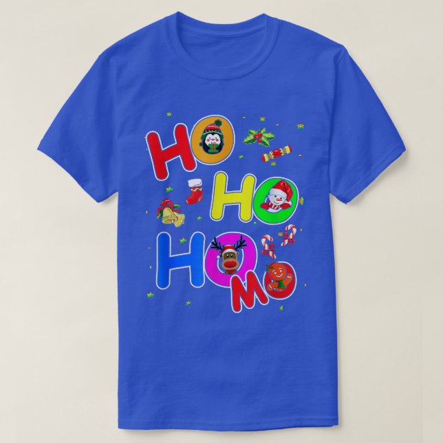 Camiseta Hoho Homo Gay Christmas Santa Hat Love Is Love Lgb (Diseño del anverso)