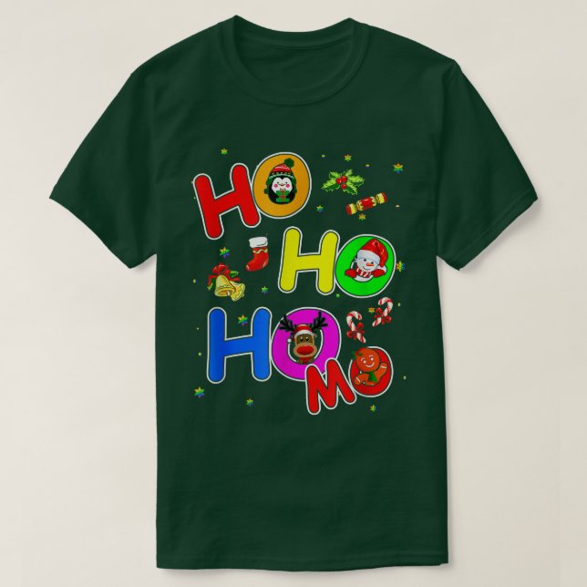 Camiseta Hoho Homo Gay Navidades Santa Hat Love Lgb (Diseño del anverso)