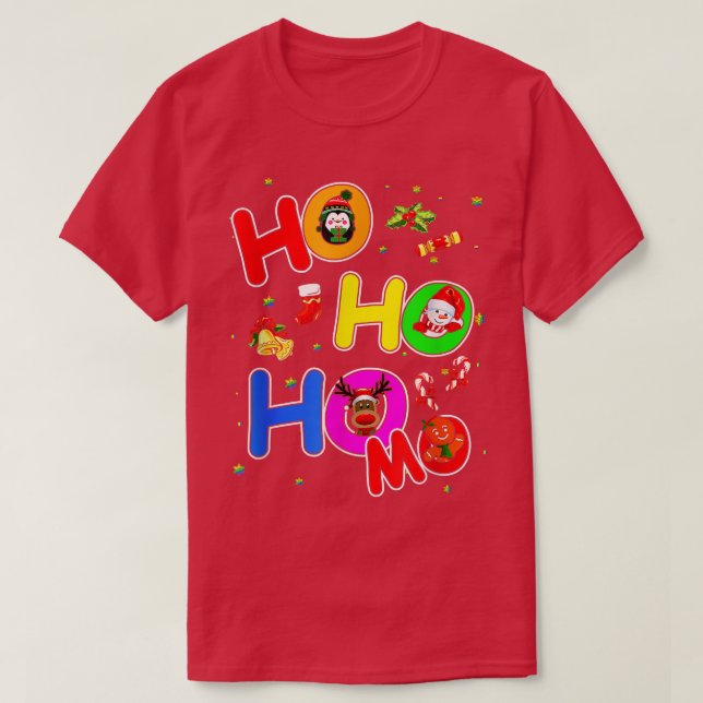 Camiseta Hoho Homo Gay Navidades Santa Hat Love Lgb (Diseño del anverso)
