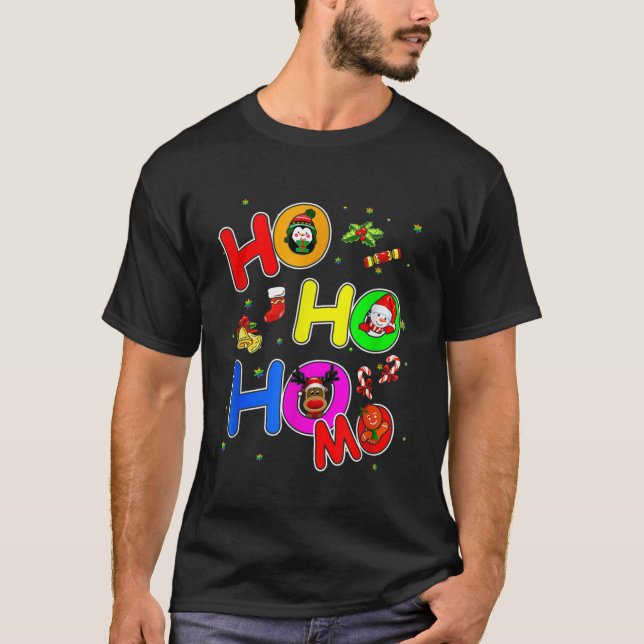 Camiseta Hoho Homo Gay Navidades Santa Hat Love Lgb (Anverso)