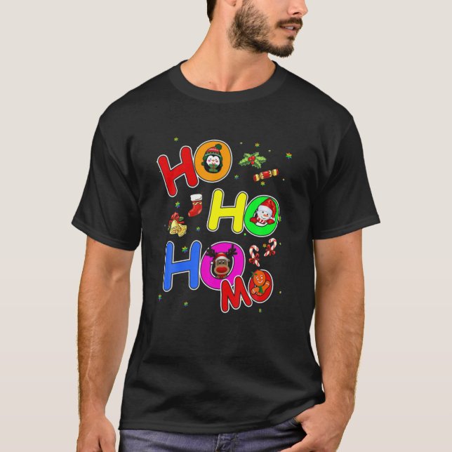 Camiseta Hoho Homo Gay Navidades Santa Hat Love Lgb (Anverso)