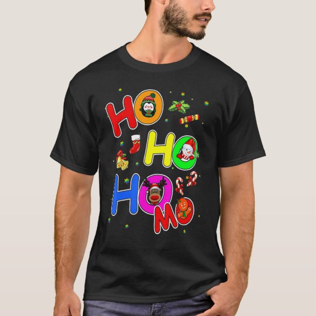 Camiseta Hoho Homo Gay Navidades Santa Hat Love Lgb (Anverso)