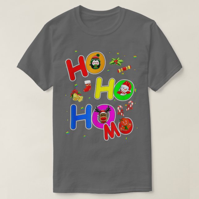 Camiseta Hoho Homo Gay Navidades Santa Hat Love Lgb (Diseño del anverso)