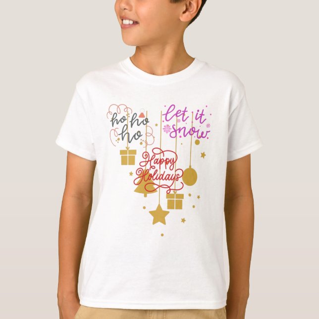 Camiseta HoHo Merry navideña para niños (Anverso)