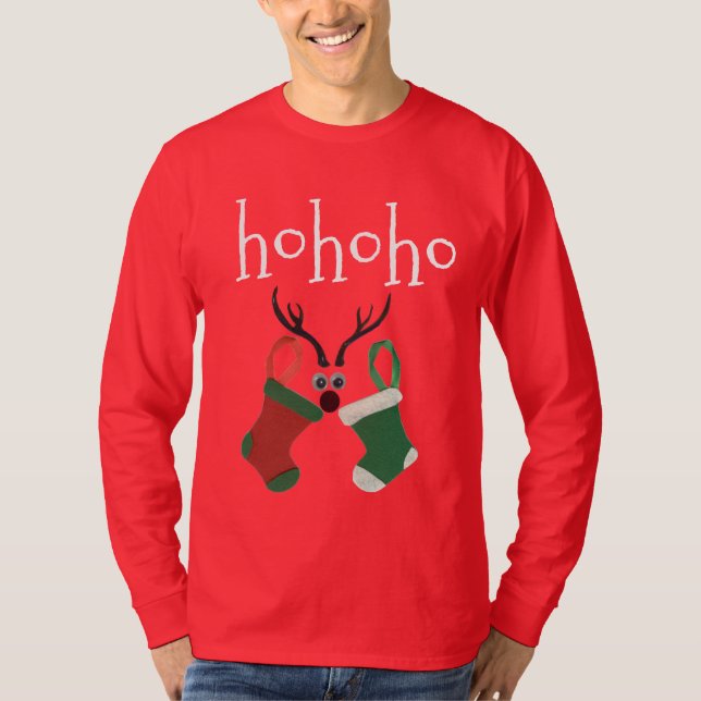 Camiseta ¡HOHOHO! Que tengas un buen día de Navidades con c (Anverso)
