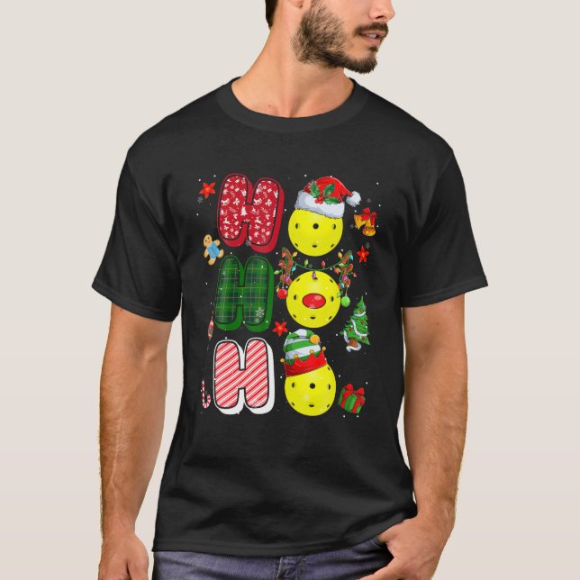 Camiseta HOHOHO Santa Elf Reindeer Pickleball Balls Xmas Tr (Anverso)