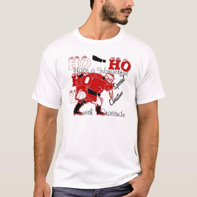 Camiseta HOHOHOHO Tiene Navidades maravillosos con gratitud (Anverso)