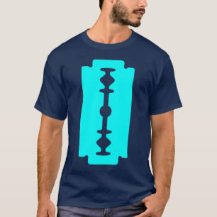 Camiseta Hoja de afeitar - Cian en oscuro