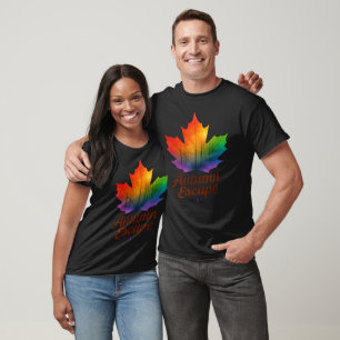 Camiseta Hoja de arce arcoiris con brillo místico del bosqu