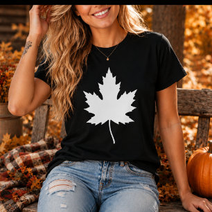Camiseta Hoja de Arce Blanca Unisex   hojas de otoño