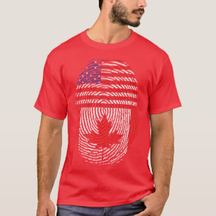 Camiseta Hoja de arce canadiense Bandera estadounidense Hue