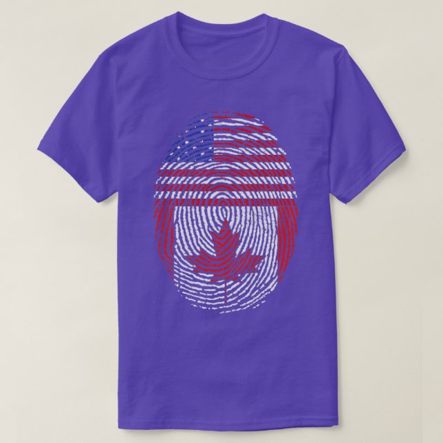 Camiseta Hoja de arce canadiense Bandera estadounidense Hue (Diseño del anverso)