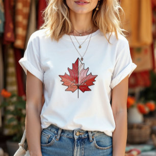 Camiseta Hoja de Arce Canadiense Contemporánea ID1071