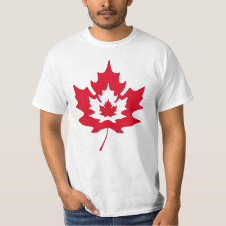 Camiseta Hoja de arce canadiense - Rojo y blanco moderno
