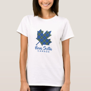 Camiseta Hoja de arce de Canadá del tartán de Nueva Escocia
