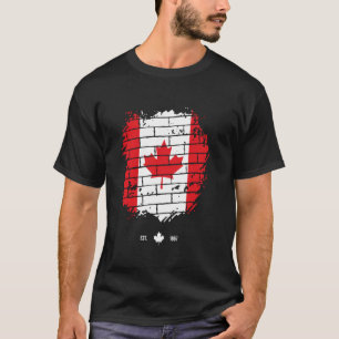 Camiseta Hoja de Arce de Canadá Retro Bandera de Canadá EST