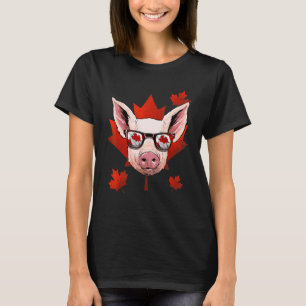 Camiseta Hoja de arce de cerdo canadiense Bandera de Canadá