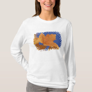 Camiseta Hoja de arce de otoño y cielo azul, Blanco